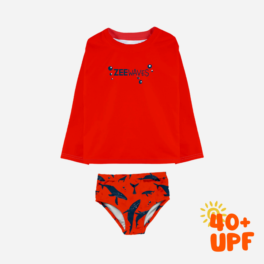 Sleeved UV Rashguard / Whale Set