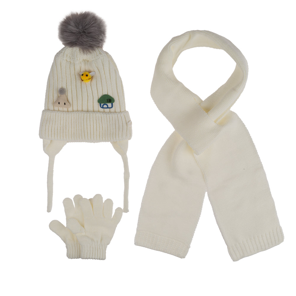 Atkı Bere Eldiven 3'lü Takım 1-4 Yaş Kız